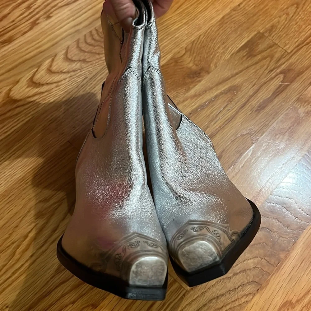 Free People Brayden Western Boot Pewter Size 8 NWT